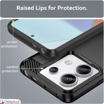 Carbon guminis dėklas - juodas (Xiaomi Redmi Note 13 Pro 5G/Poco X6 5G) Carbon guminis dėklas - juodas (Xiaomi Redmi Note 13 Pro 5G/Poco X6 5G)